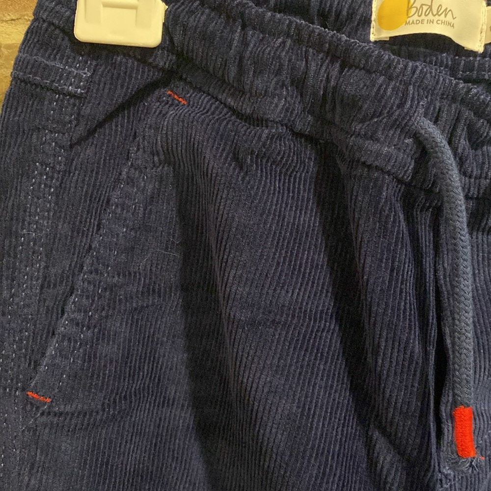 Boden Blue Corduroy Trousers with Red Details - Picture 3 of 4